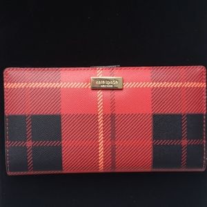 Kate Spade Plaid Red Stacy Wallet